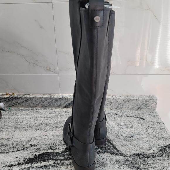 UGG® Katelyn Leather Tall Block Heel Riding Boots - Picture 5 of 9